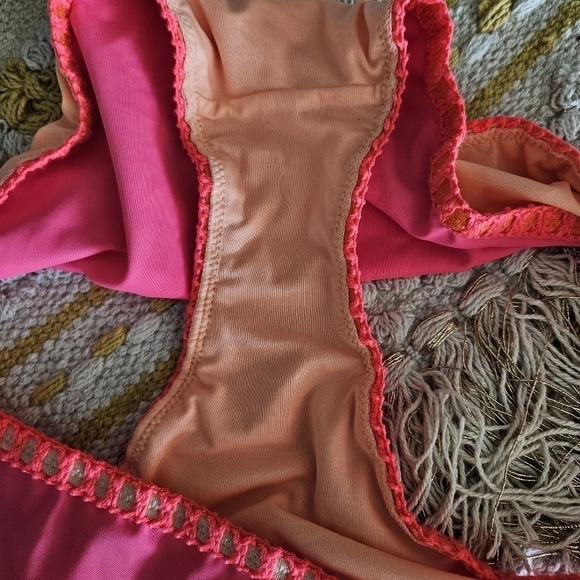 Victoria's Secret Pink 2 Piece Bikini Set Bottom Size Medium Boho Swim Summer - Picture 5 of 8